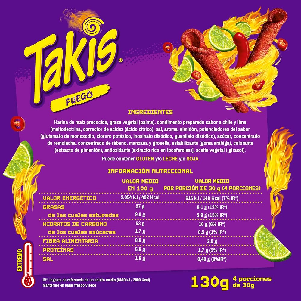 BIMBO TAKIS PATATAS FUEGO 130GR