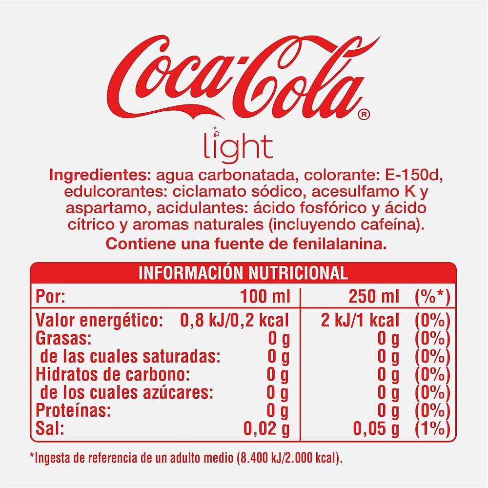 COCA COLA LIGHT BOTELLA 2 L.