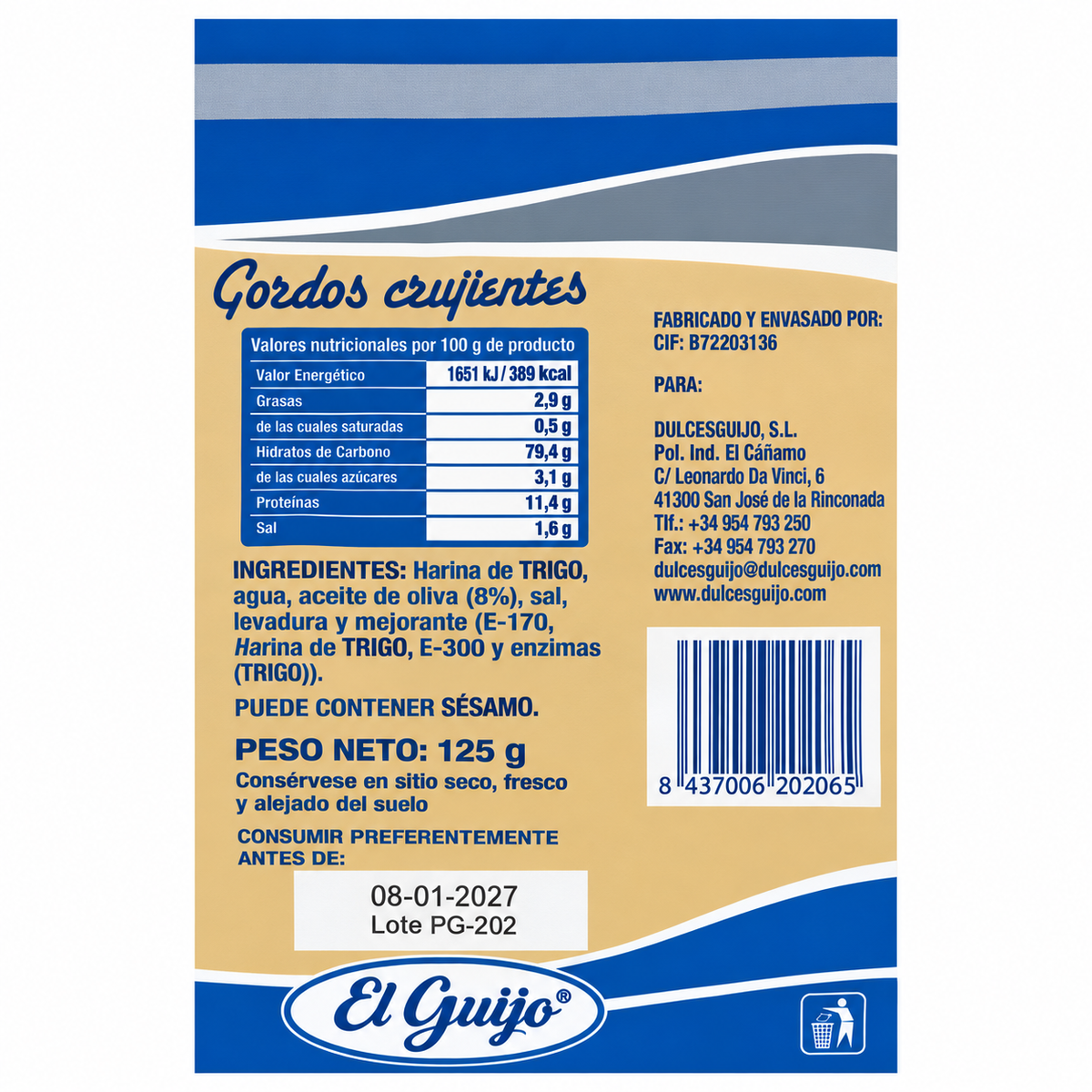 EL GUIJO PICOS GORDOS 125GR