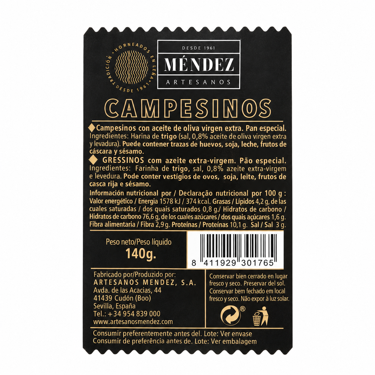 MENDEZ CAMPESINOS ARTESANOS 140GR