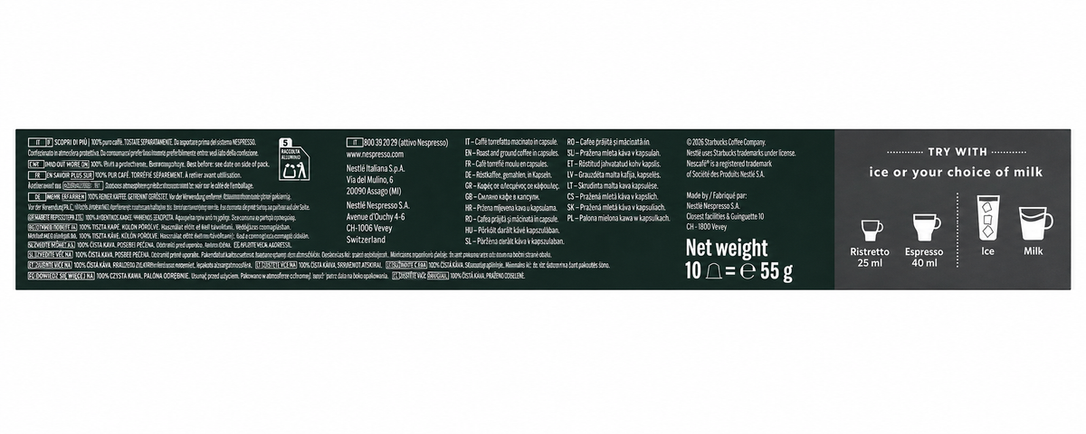 STARBUCKS ESPRESSO ROAST PACK 10 CAPSULAS 57GR