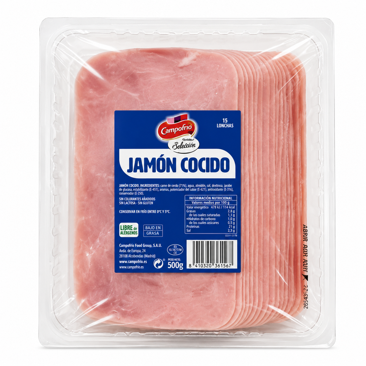 CAMPOFRIO SMART SOLUTIONS JAMON COCIDO 500GR