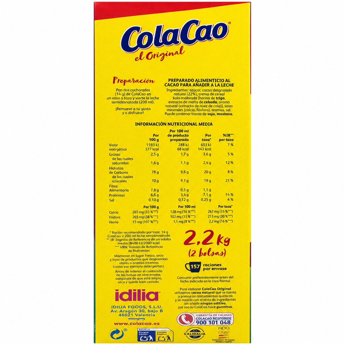 Cola Cao 2,20 Kg. +regalo Interior