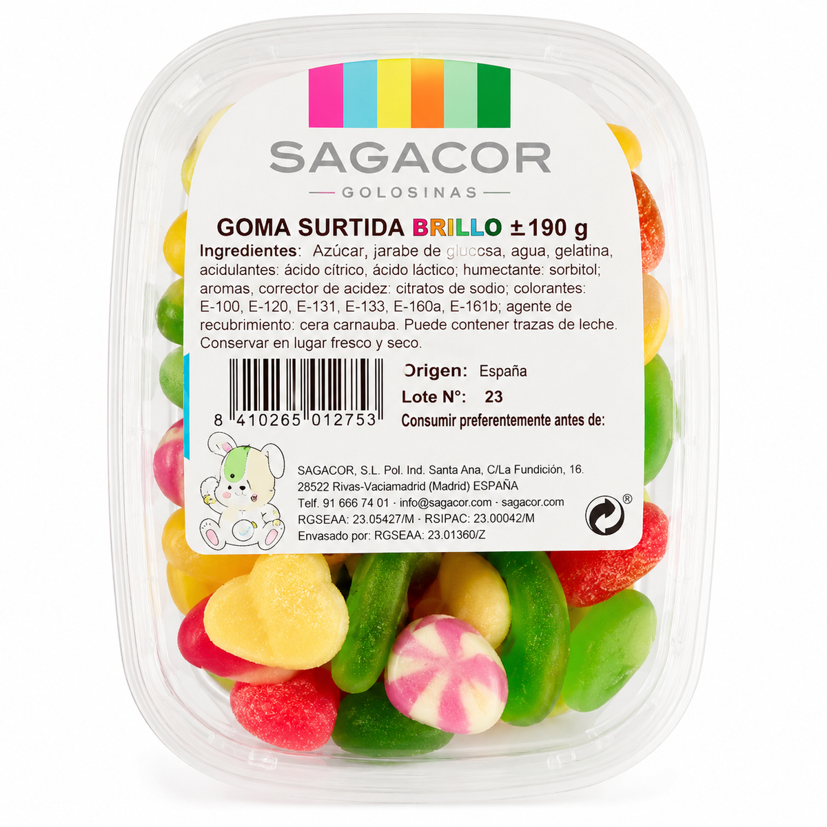 SAGACOR SURTIDO GOMA BRILLO 1KG