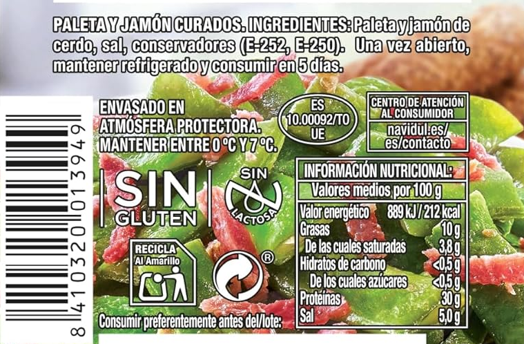 NAVIDUL TIRAS DE JAMON 60GRS