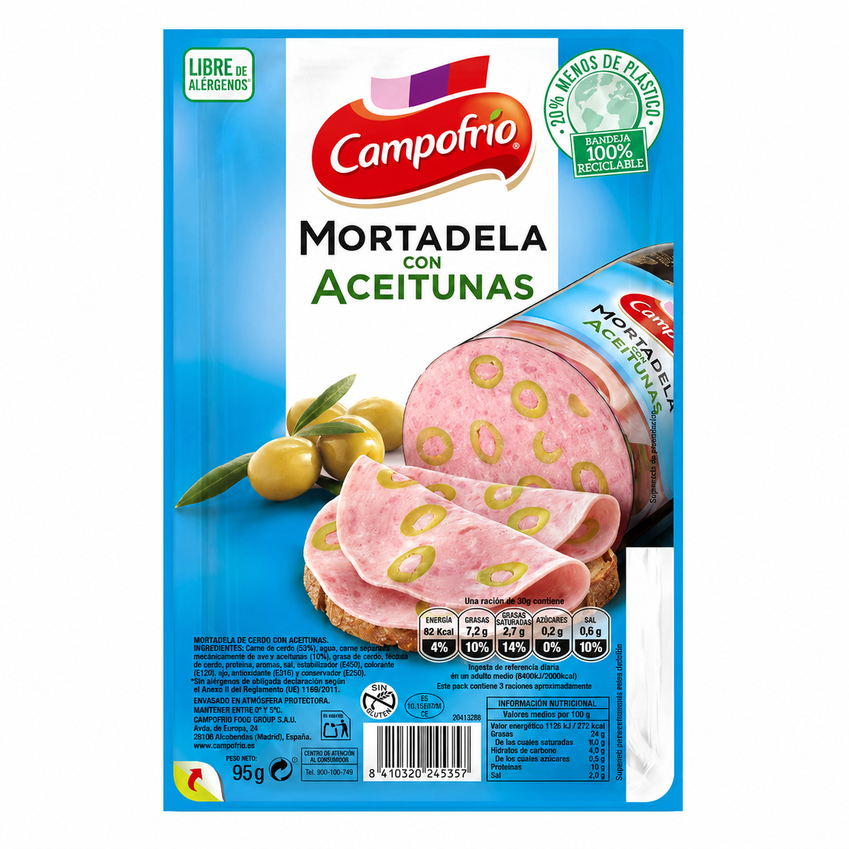 CAMPOFRIO MORTADELA CON ACEITUNAS 95GR