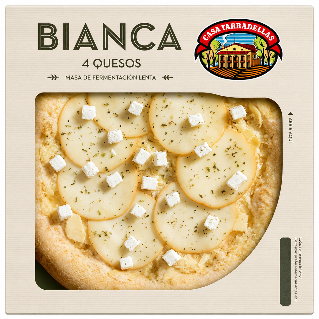 TARRADELLAS PIZZA BIANCA 4 QUESOS MASA FERM. LENTA400GR
