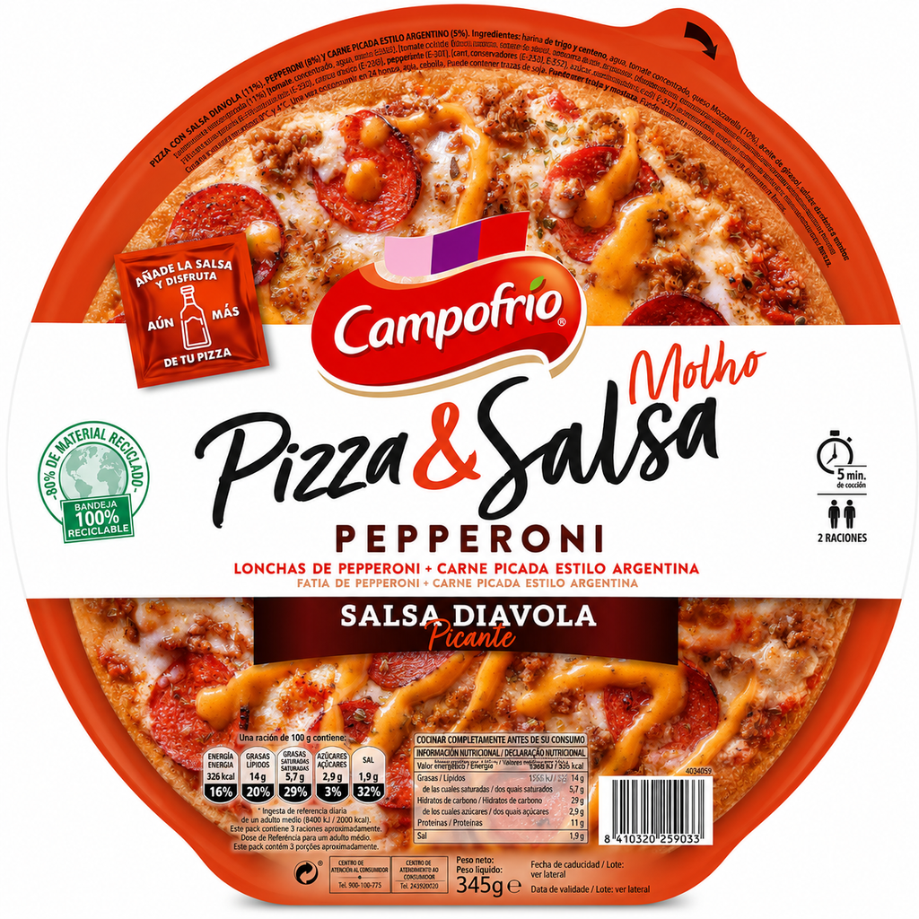 CAMPOFRIO PIZZA PEPPERONI PICANTE