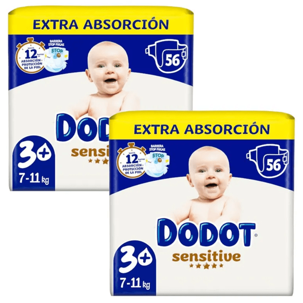 Dodot Sensitive Talla 3 Pack 2 X 56 Ud