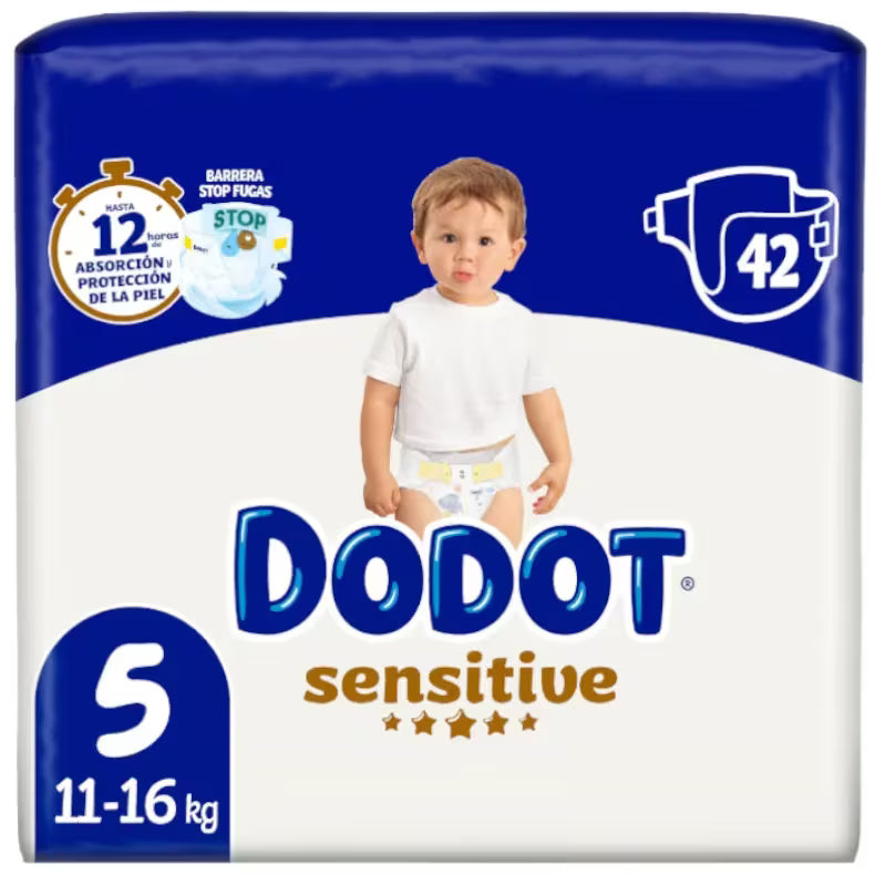 DODOT SENSITIVE TALLA 5 42 UNIDADES