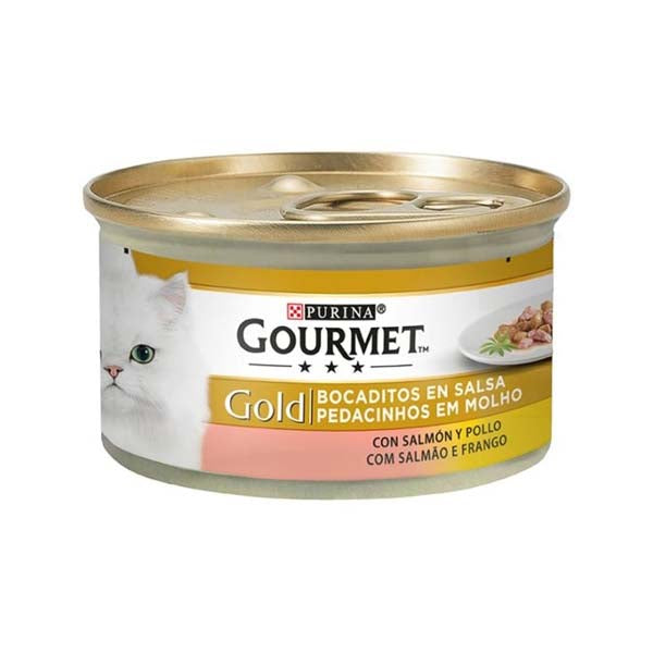 GOURMET GOLD SALMON-POLLO 85 GR