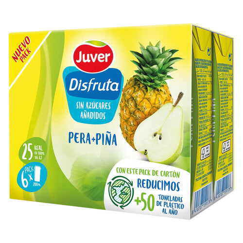 JUVER DISFRUTA ZUMO PERA PIÑA 6X 200ML