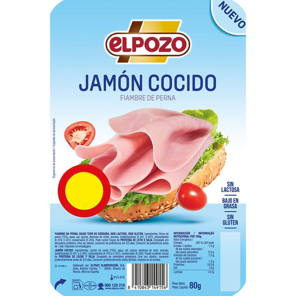 ELPOZO JAMON COCIDO LONCHAS 80GR