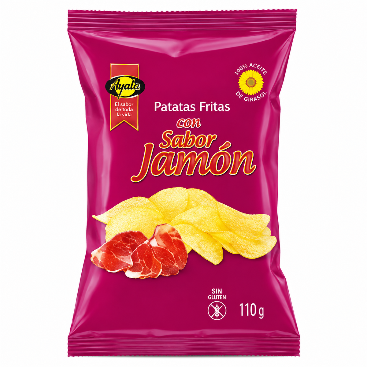 AYALA PATATAS ONDULADAS JAMON 150GR