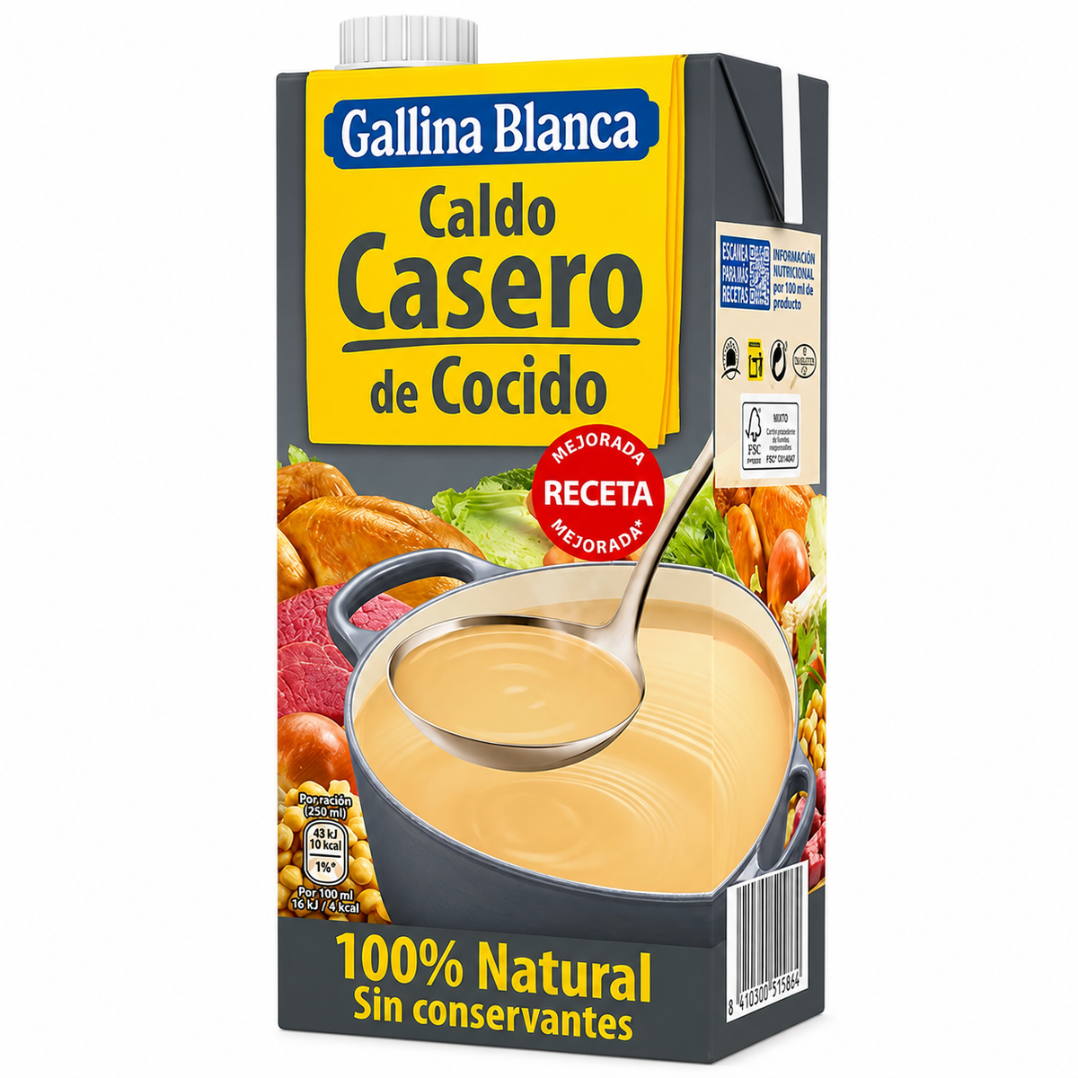 GALLINA BLANCA CALDO CASERO COCIDO BRIK 1 LT.