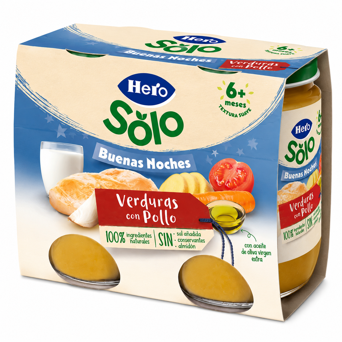 HERO POTITO B.NOCHES POLLO-VERD.PACK-2