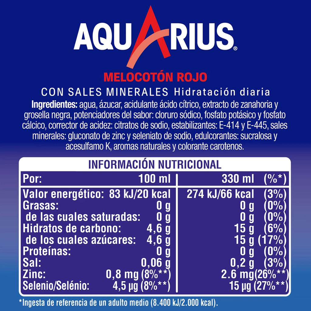 Aquarius Melocoton Rojo Lata 33 cl