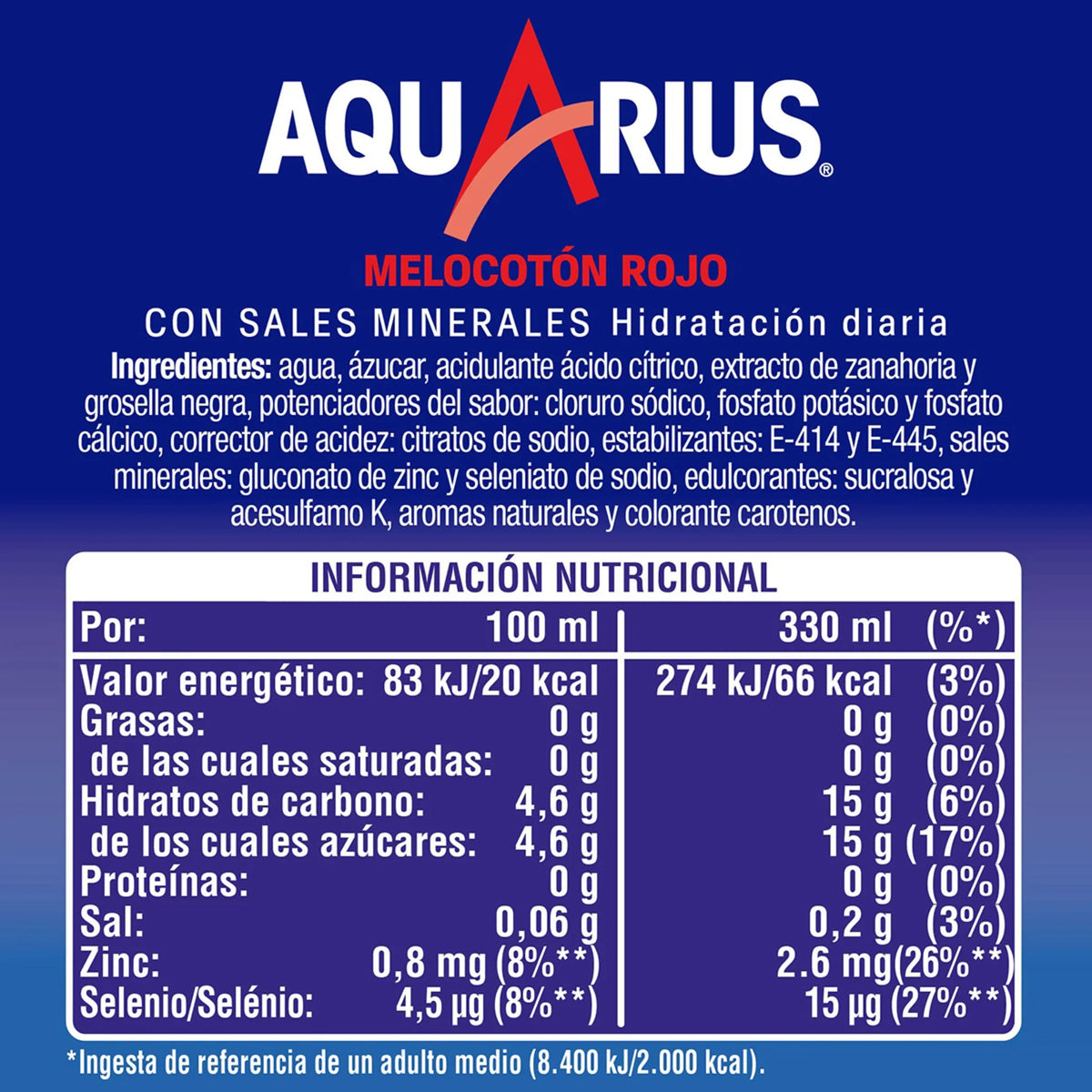 Aquarius Melocoton Rojo Lata 33 cl