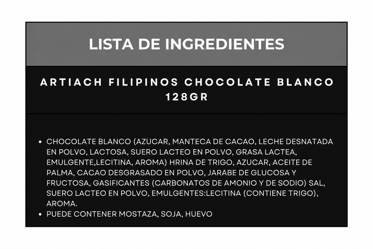 FILIPINOS CHOCOLATE BLANCO 128 GR