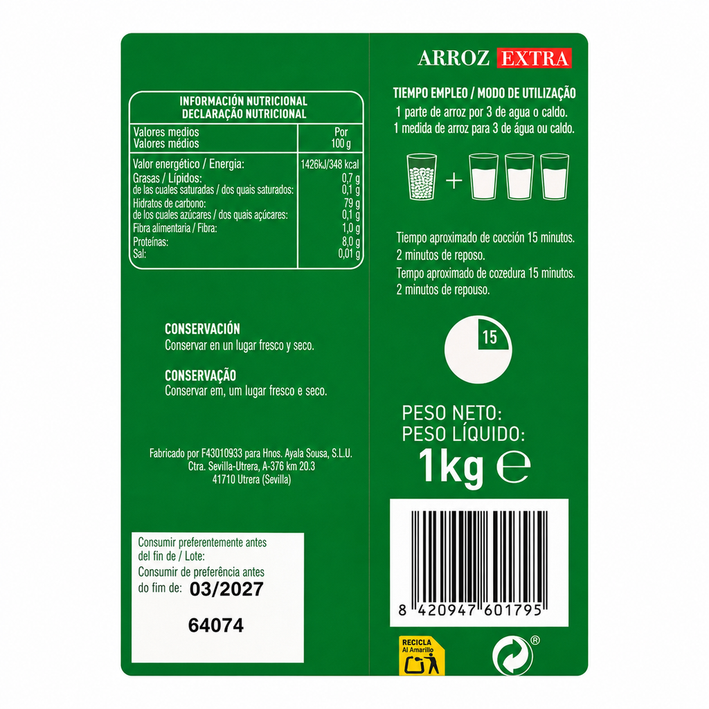 AYALA ARROZ EXTRA 1KG