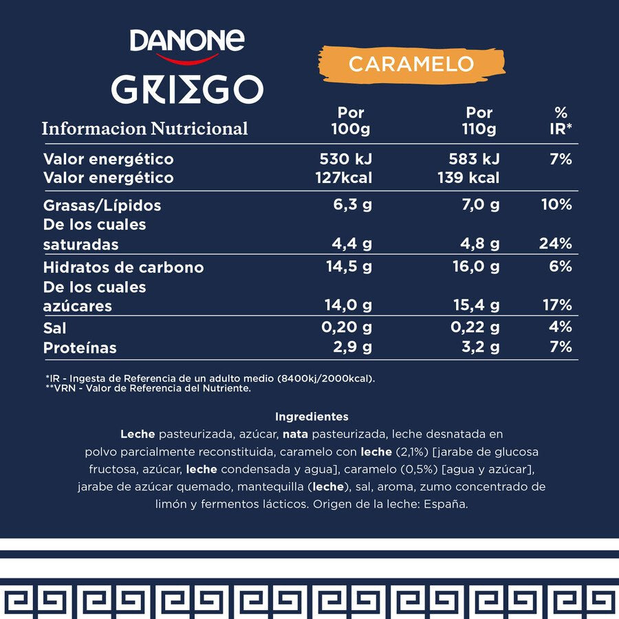 DANONE YOGUR GRIEGO C/CARAMELO PACK 4X110GR