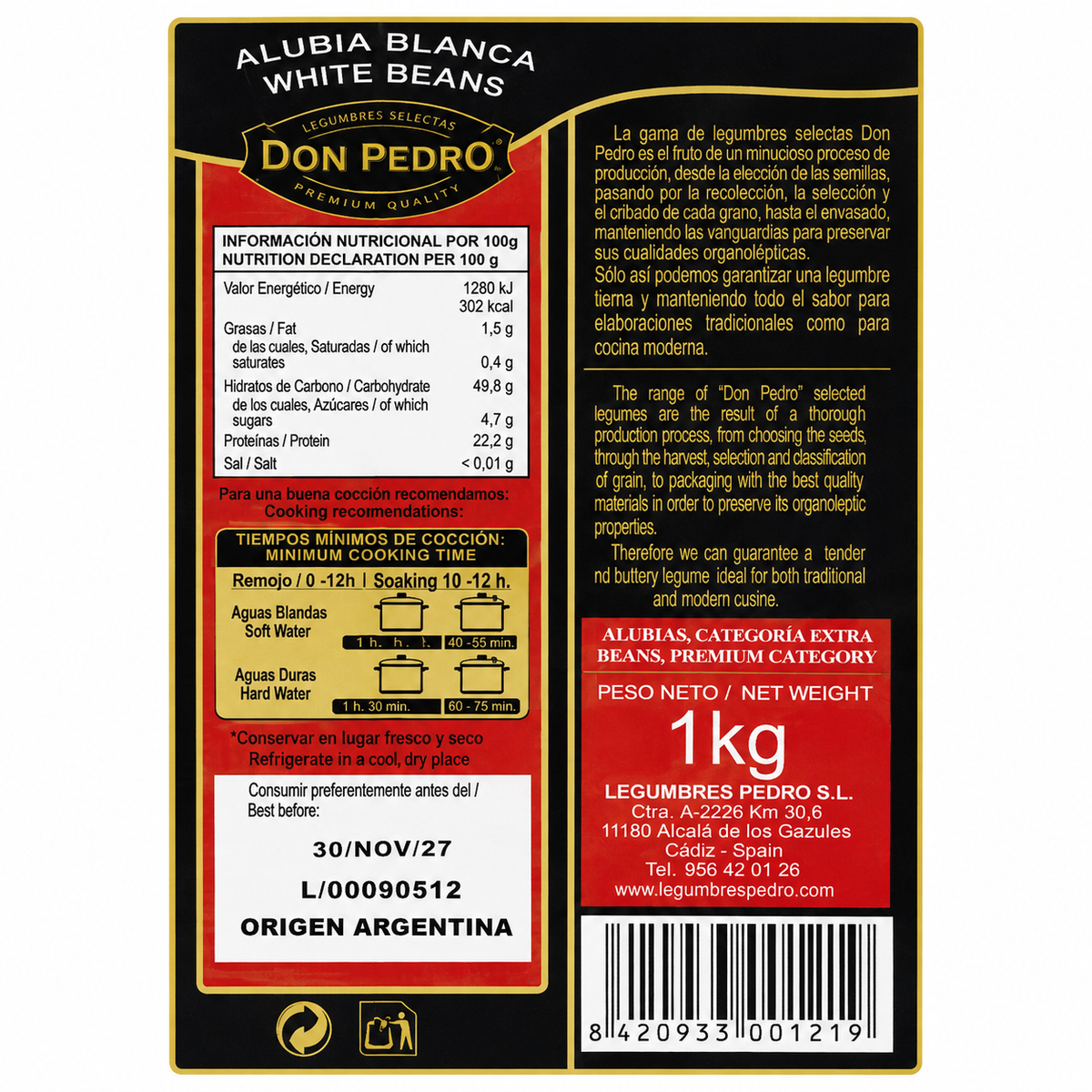 DON PEDRO ALUBIA BLANCA 1KG