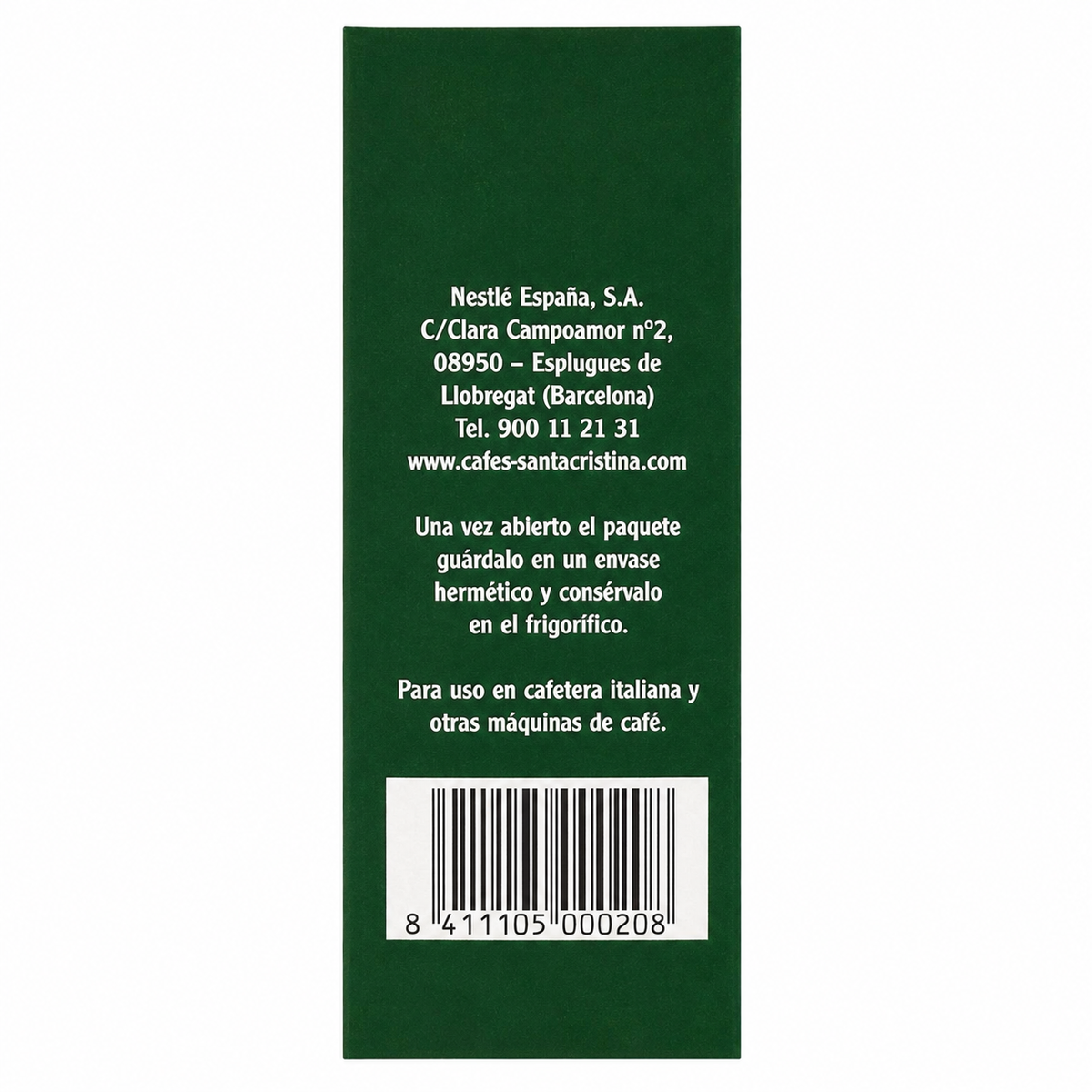 SANTA CRISTINA CAFE NATURAL MOLIDO 250 GRS