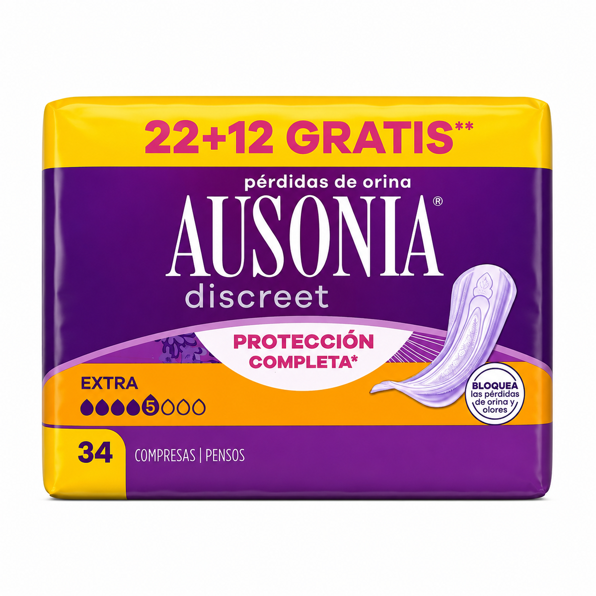 AUSONIA DISCREET MEGAPACK EXTRA 34 UNIDADES
