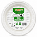 KONNY PLATO CAÑA AZUCAR BLANCO 17 CM. PAQ. 50 UNID.