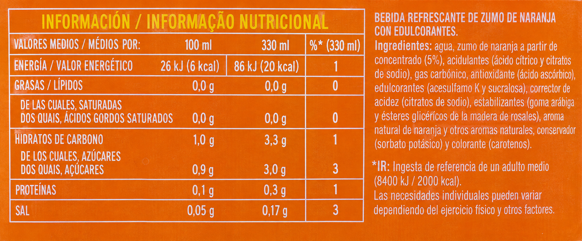 TRINA ZERO NARANJA LATA 33CL