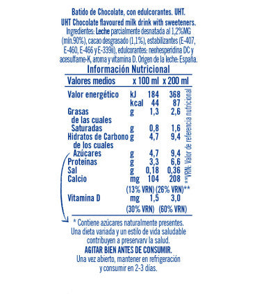 PULEVA BATIDO DE CHOCOLATE ZERO 0%AZ. PACK 6 X 200ML