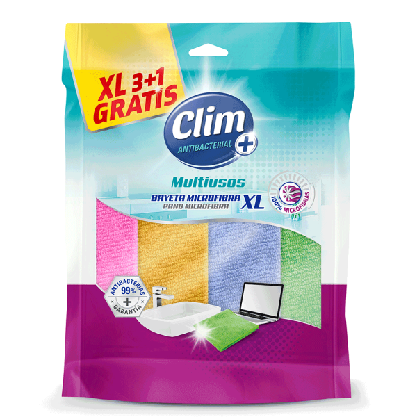 CLIM BAYETAS MICROFIBRA ANTIBACTERIAS P-4