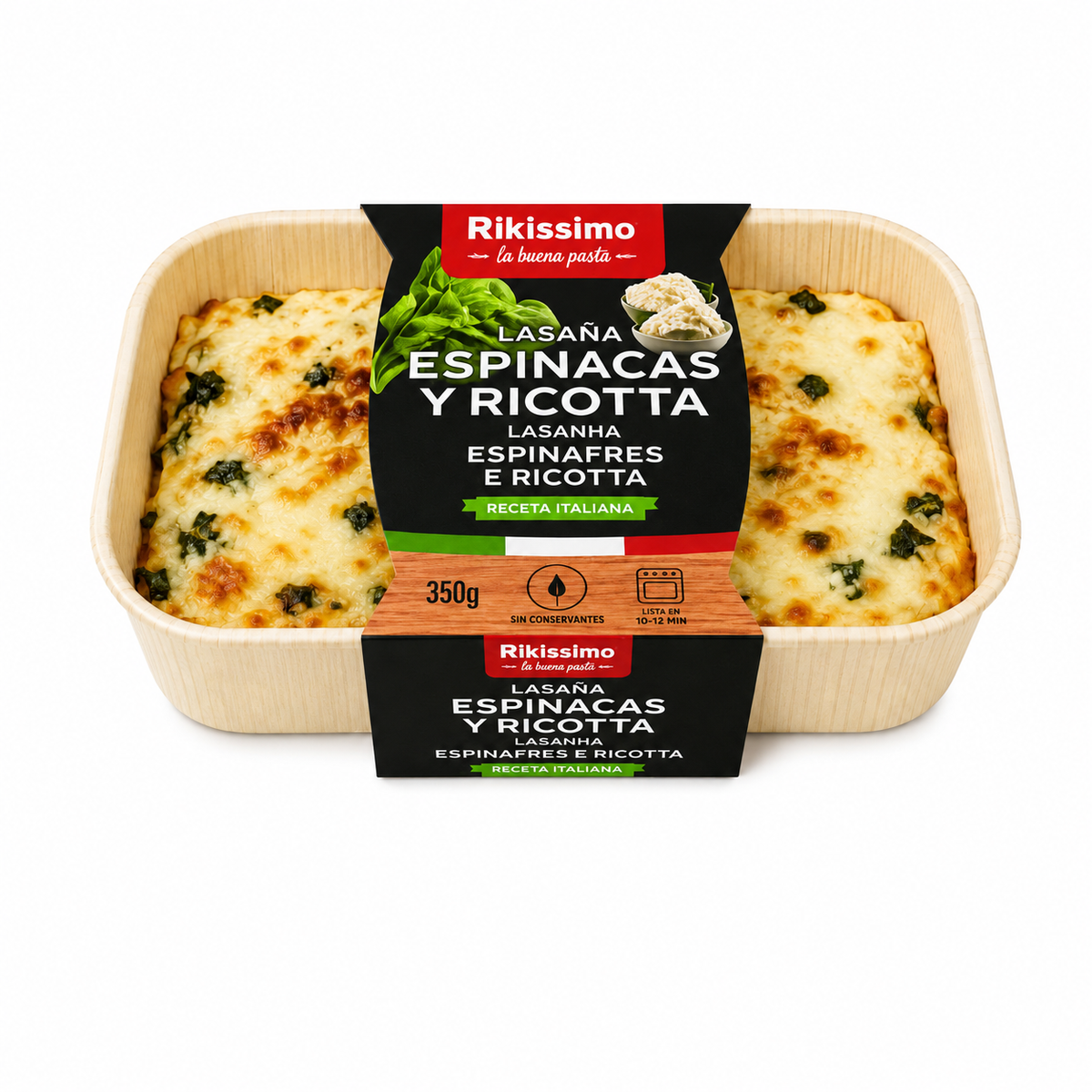 RIKISSIMO LASAÑA RICOTTA Y ESPINACAS 350 G