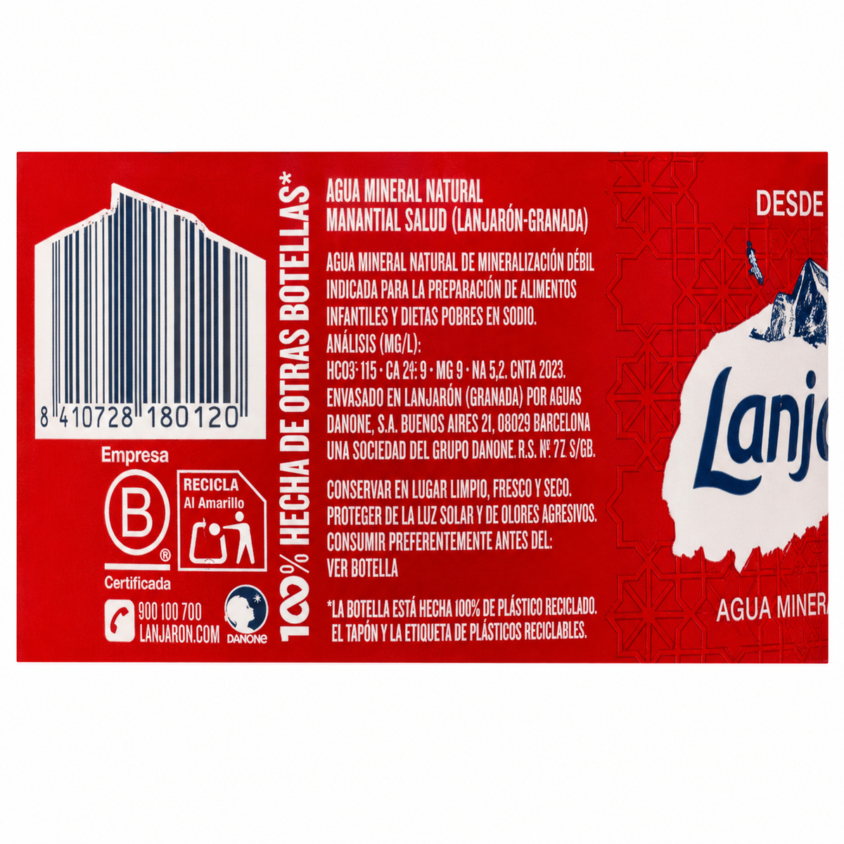 AGUA LANJARON BOTELLA 1.5 L