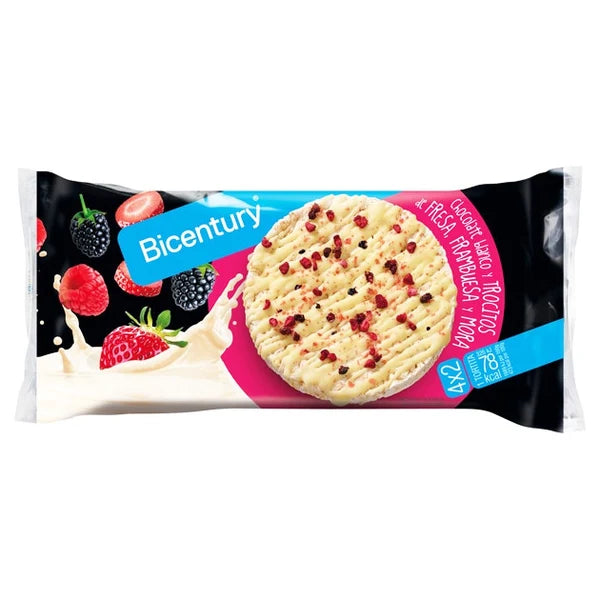 BICENTURY TORTITAS CHOCO BLANCO Y FR.ROJOS PACK 4 132GR
