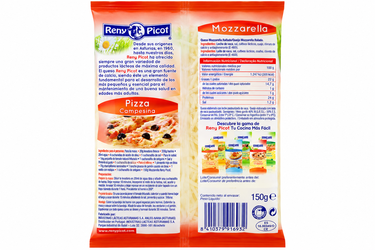 RENY PICOT MOZZARELLA ESPECIAL PIZZA 150GR