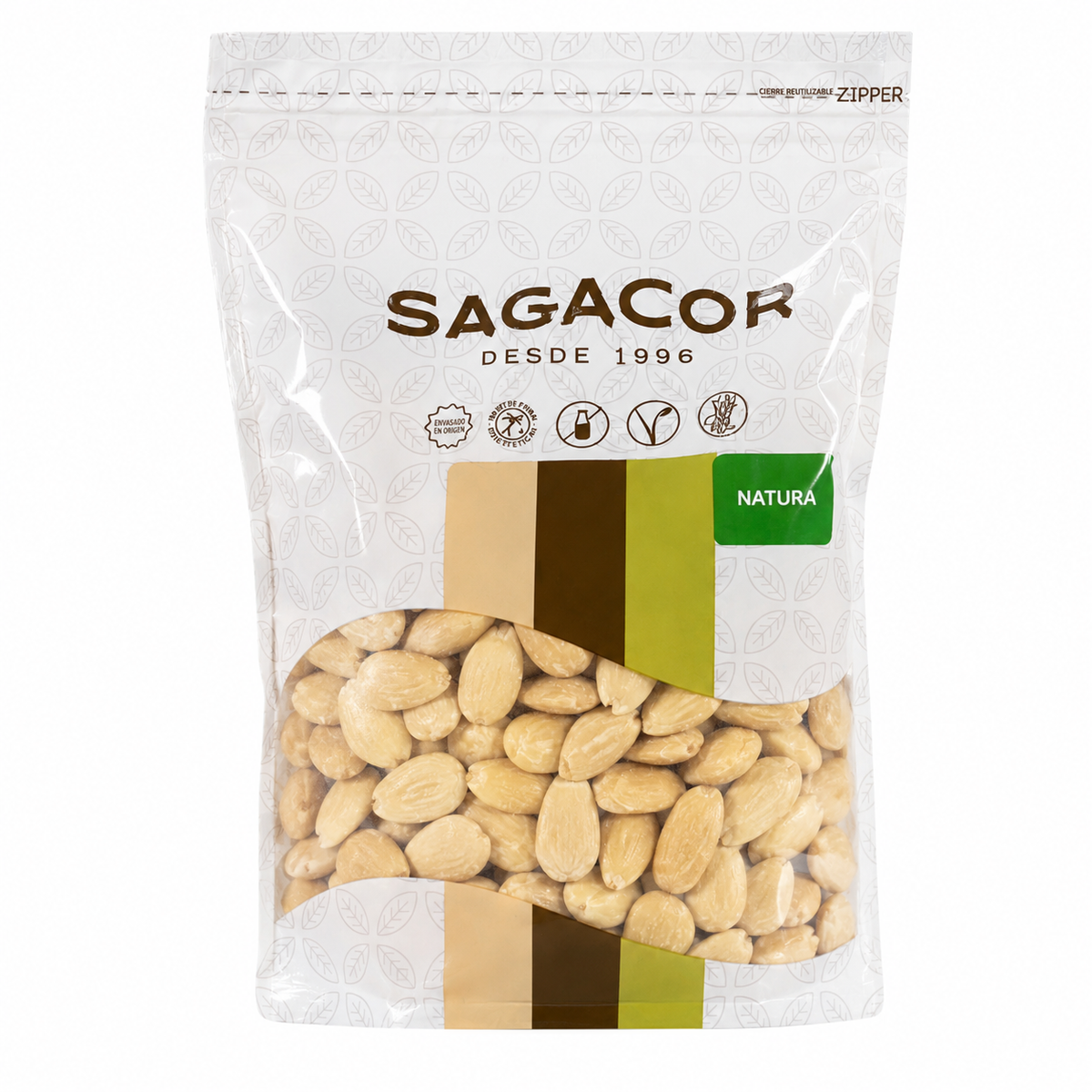 SAGACOR NATURAL ALMENDRA REPELADA CRUDA DOYPACK 200GR