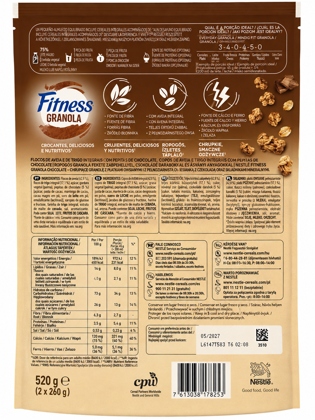 NESTLE CEREALES FITNESS GRANOLA CHOCOLATE 300 GRS