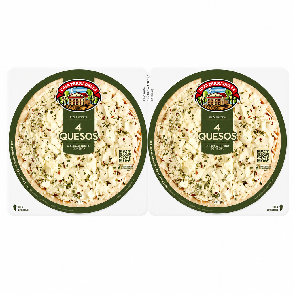 TARRADELLAS PIZZA 4 QUESOS PACK-2 X 225GR