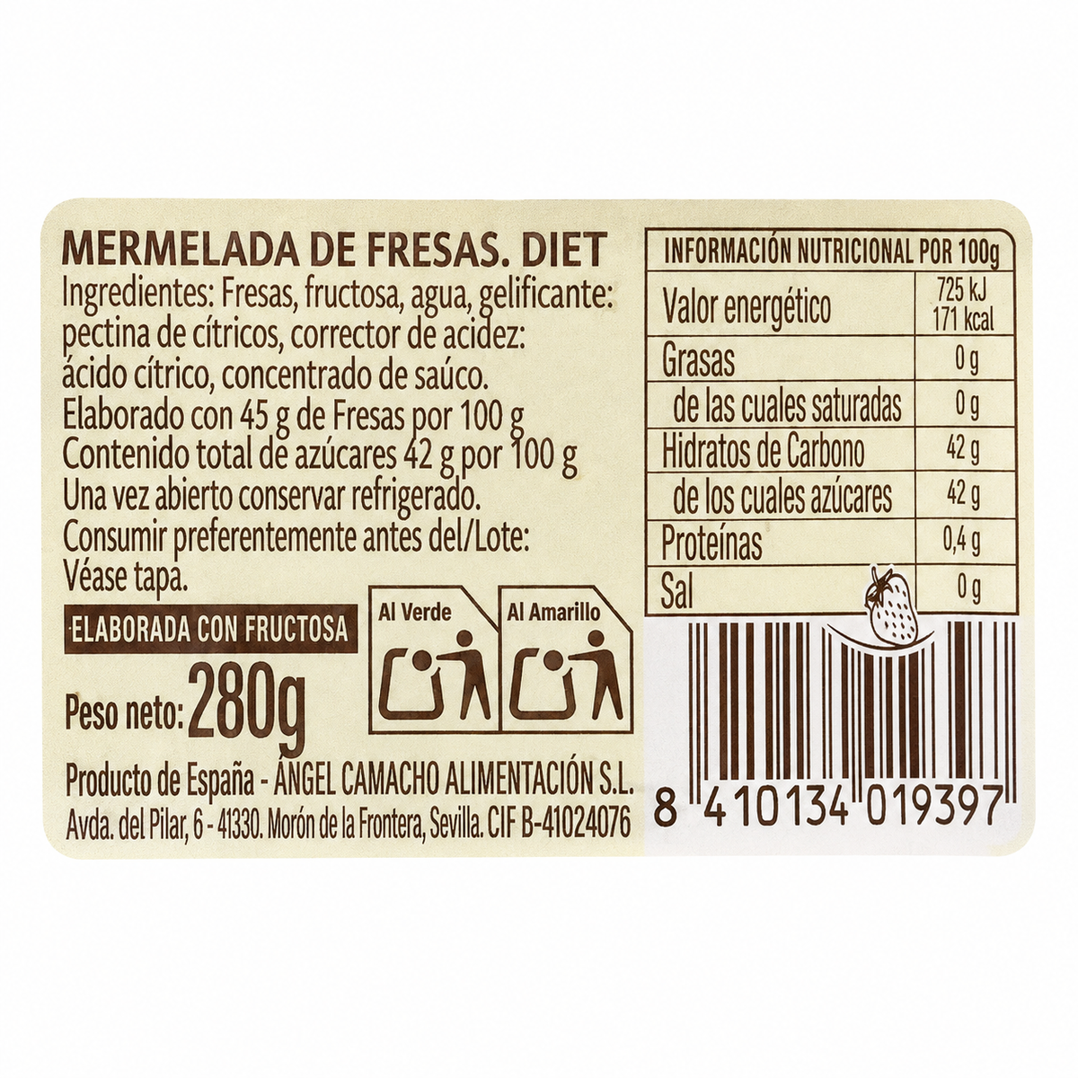 MERMELADA VIEJA FABRICA FRESAS 280 GRS
