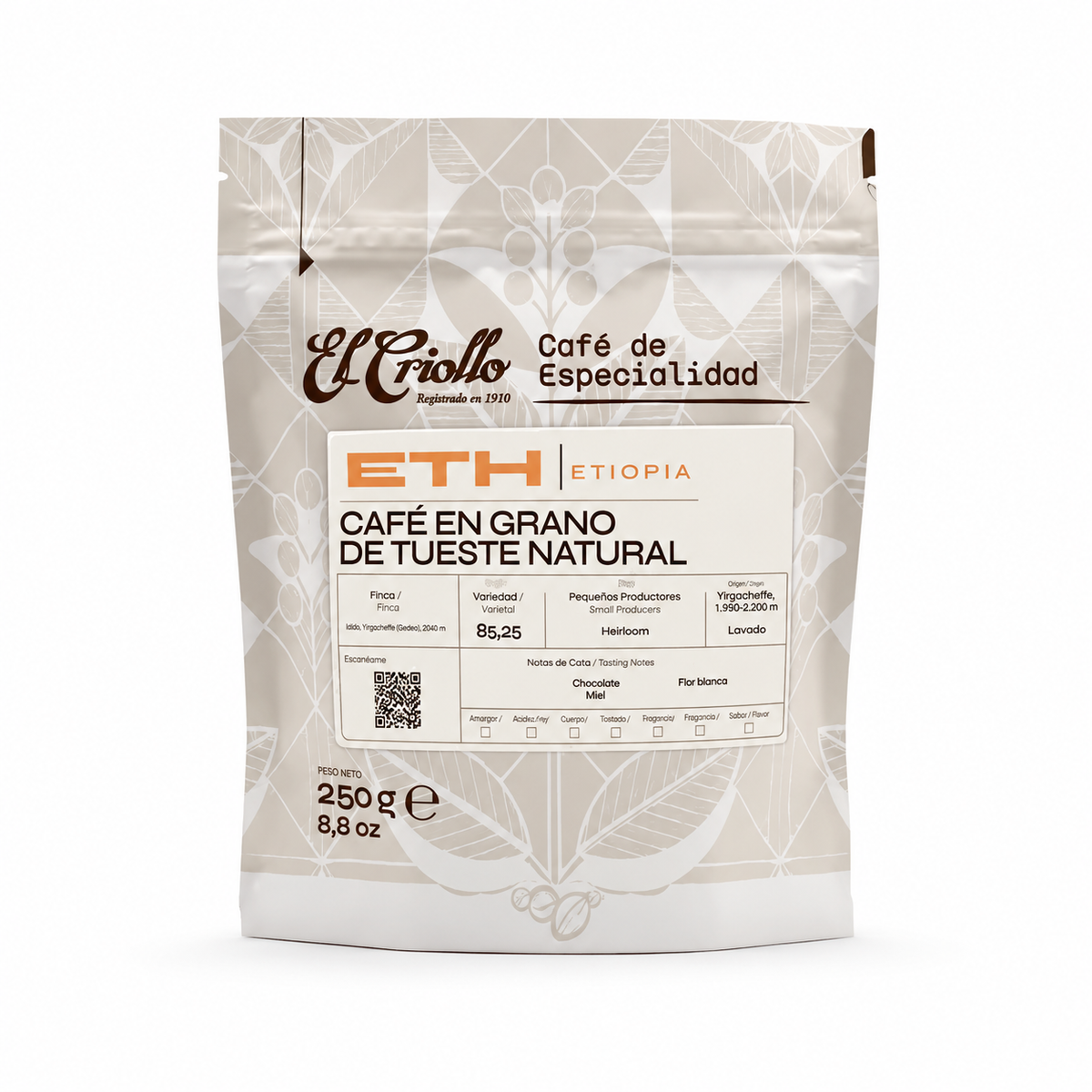 EL CRIOLLO CAFE EN GRANO ETIOPIA 500GR