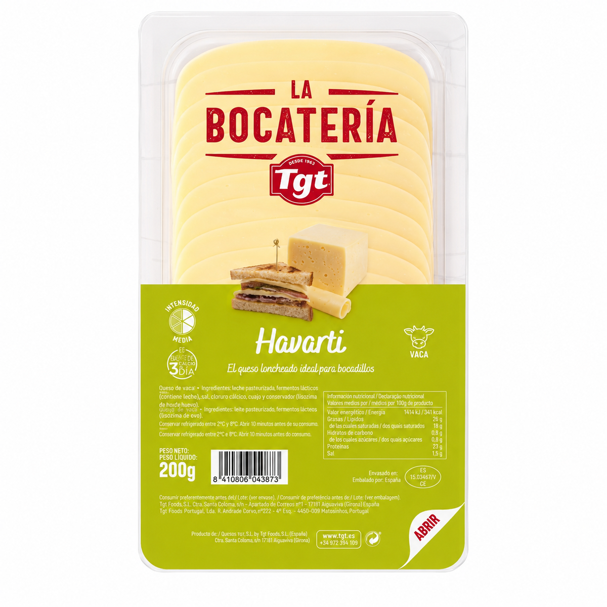 TGT LONCHAS QUESO HAVARTI ESCALONADAS 1KG