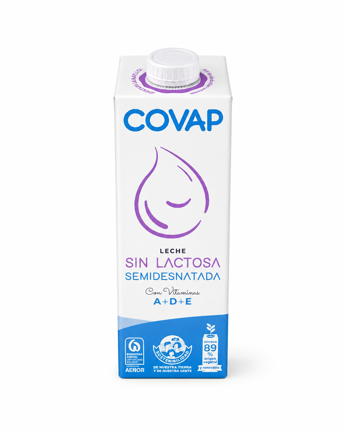 LECHE COVAP 1 L. S/LACTOSA SEMIDES.