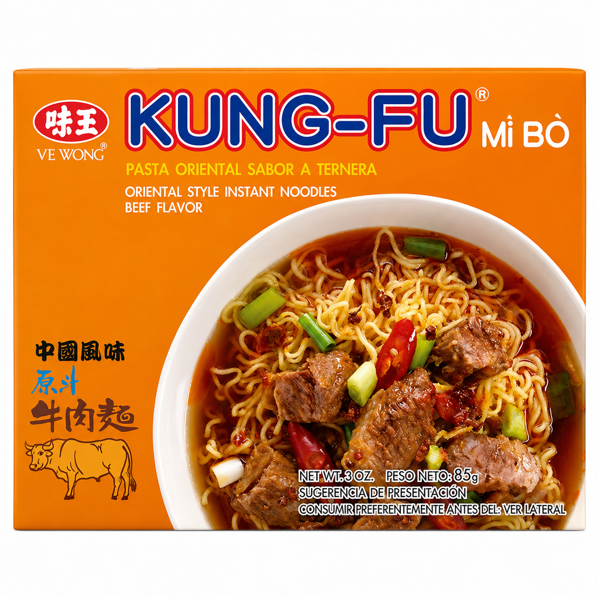 KUNG-FU PASTA ORIENTAL SABOR A TERNERA 85GR