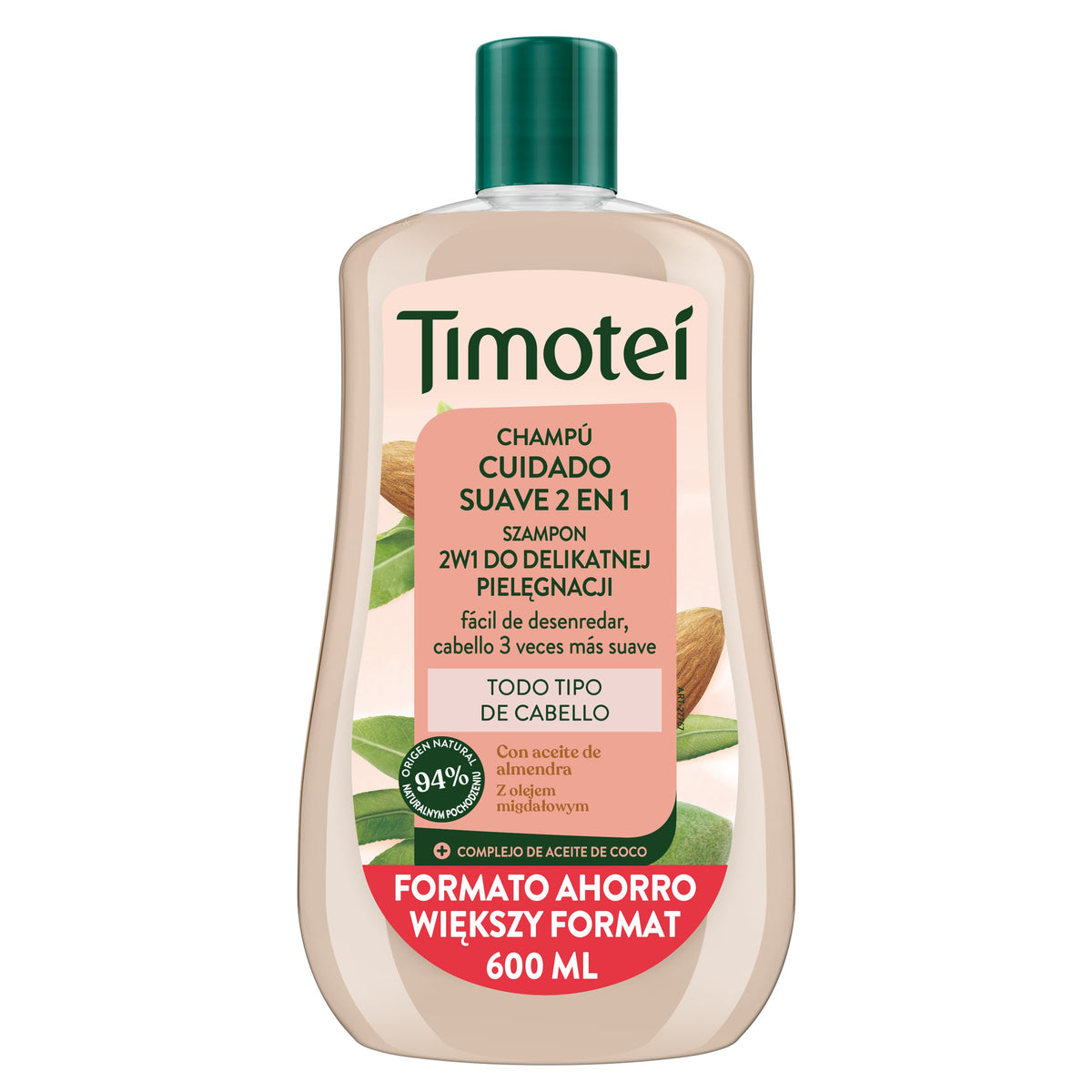 TIMOTEI CHAMPU 2 EN 1 ALMENDRA 600 ML