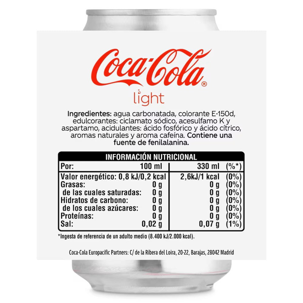 Coca Cola light lata 33 cl