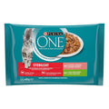 PURINA ONE GATO ESTERILIZADO SALMON/PAVO 4X85 GRS