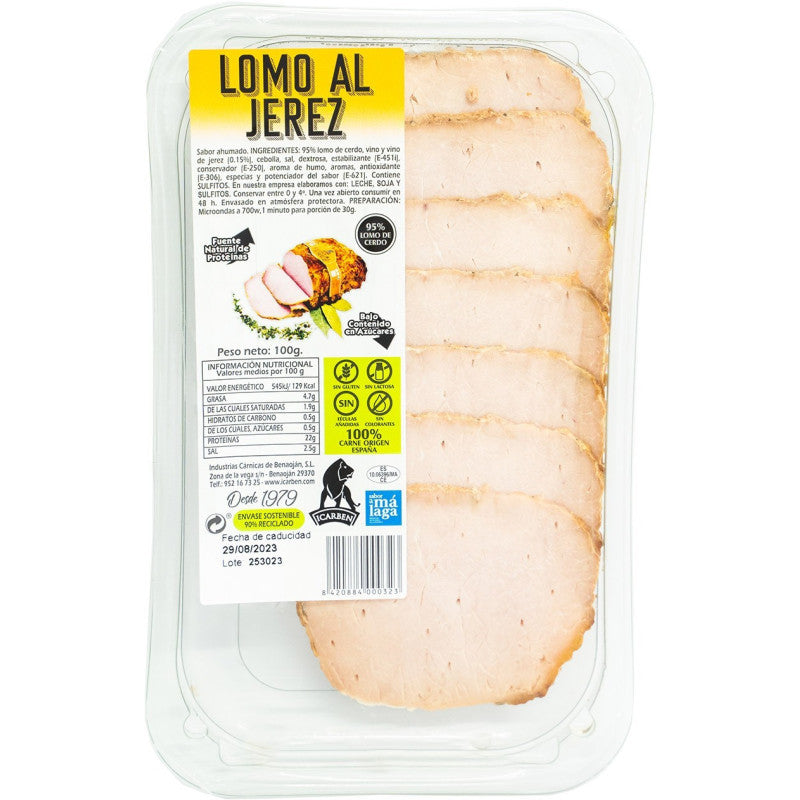 ICARBEN LOMO AL JEREZ LONCHAS 100GR