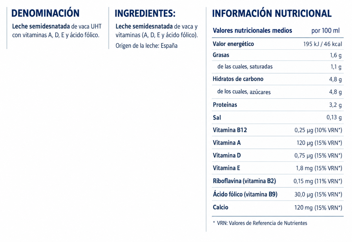 COVAP LECHE SEMIDESNATADA PACK 6 X 200ML