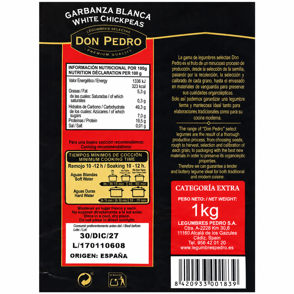 DON PEDRO GARBANZA BLANCA 1KG